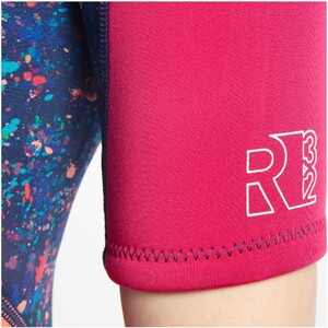 2025 Gul Junior Response 3/2mm Back Zip Shorty Wetsuit RE3321-C1 - Blue / Rose